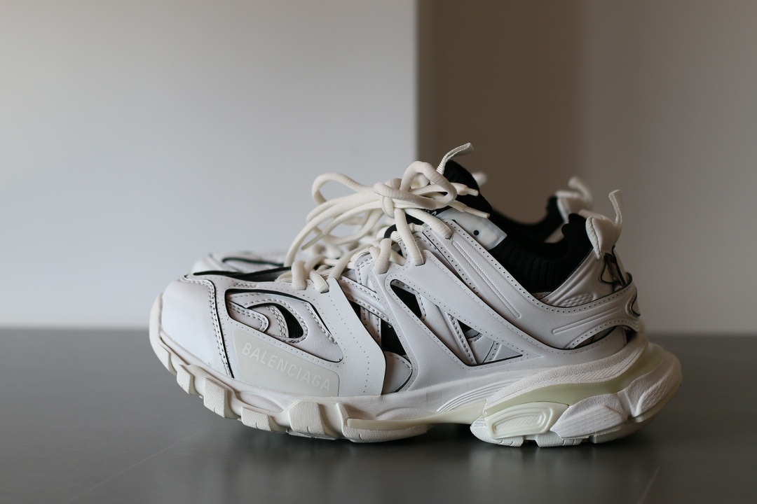 Balenciaga Track Sock Low-Top White Black Sneakers - Image 2
