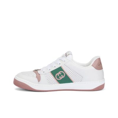 Gucci Screener Leather Casual Sneakers Women White
