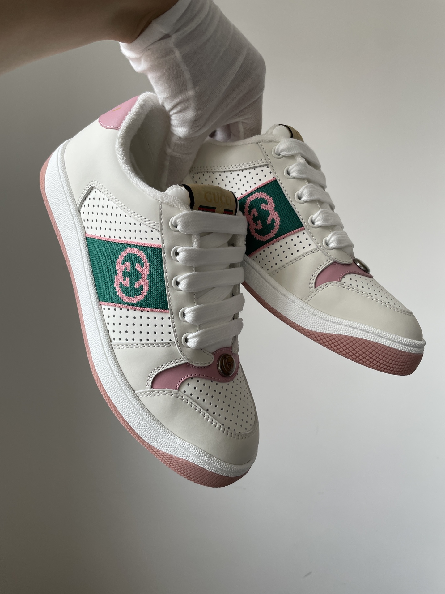 Gucci Screener Leather Casual Sneakers Women White - Image 5