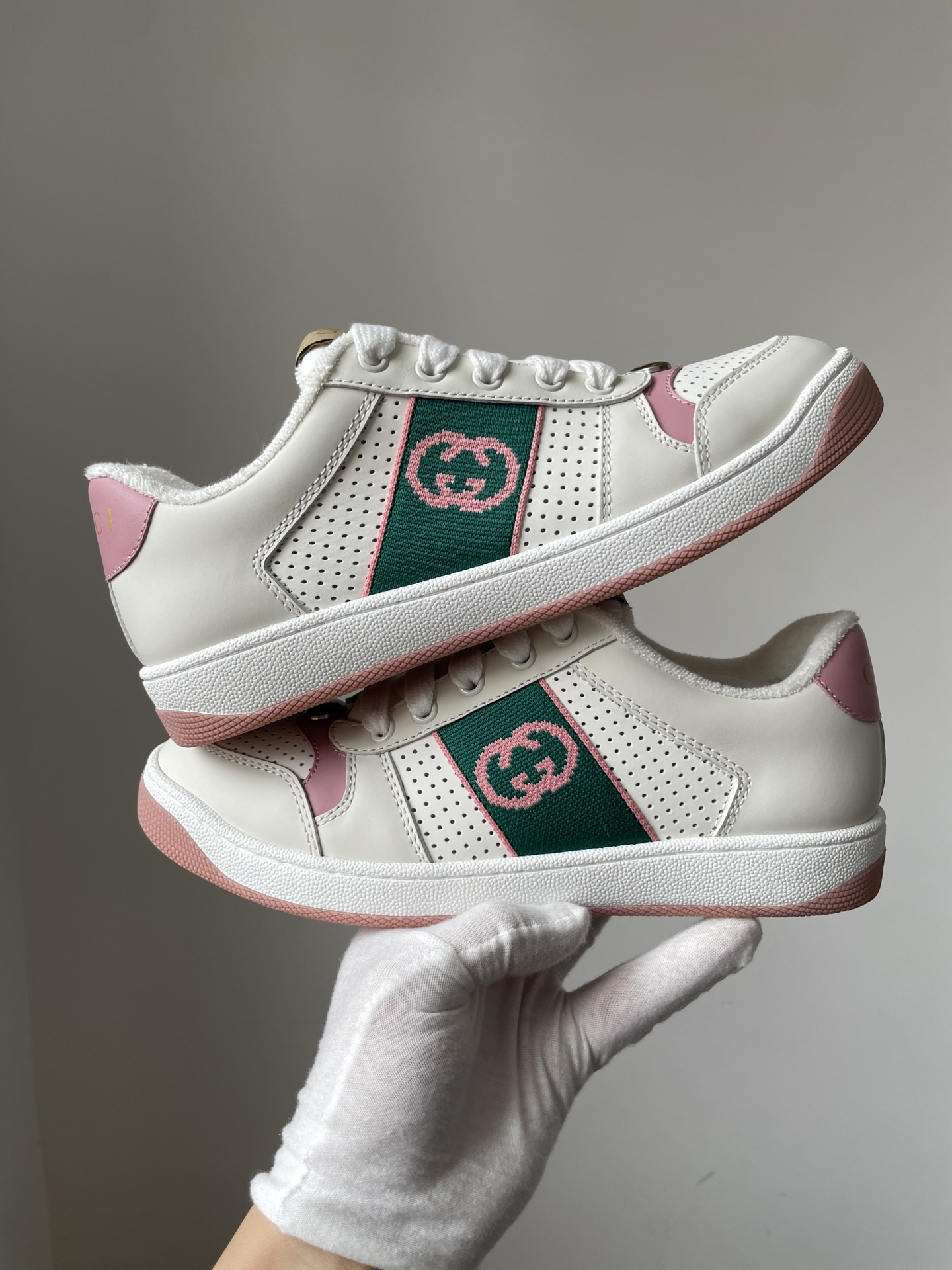 Gucci Screener Leather Casual Sneakers Women White - Image 7