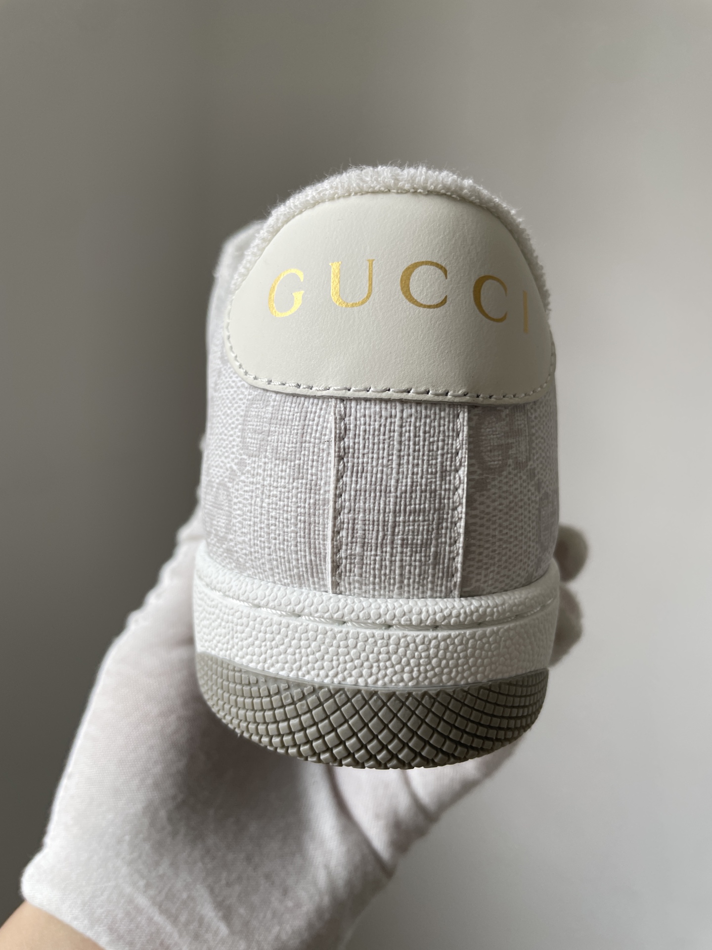 Gucci Screener Round Toe Lace-Up Sneakers Women Light Gray - Image 6