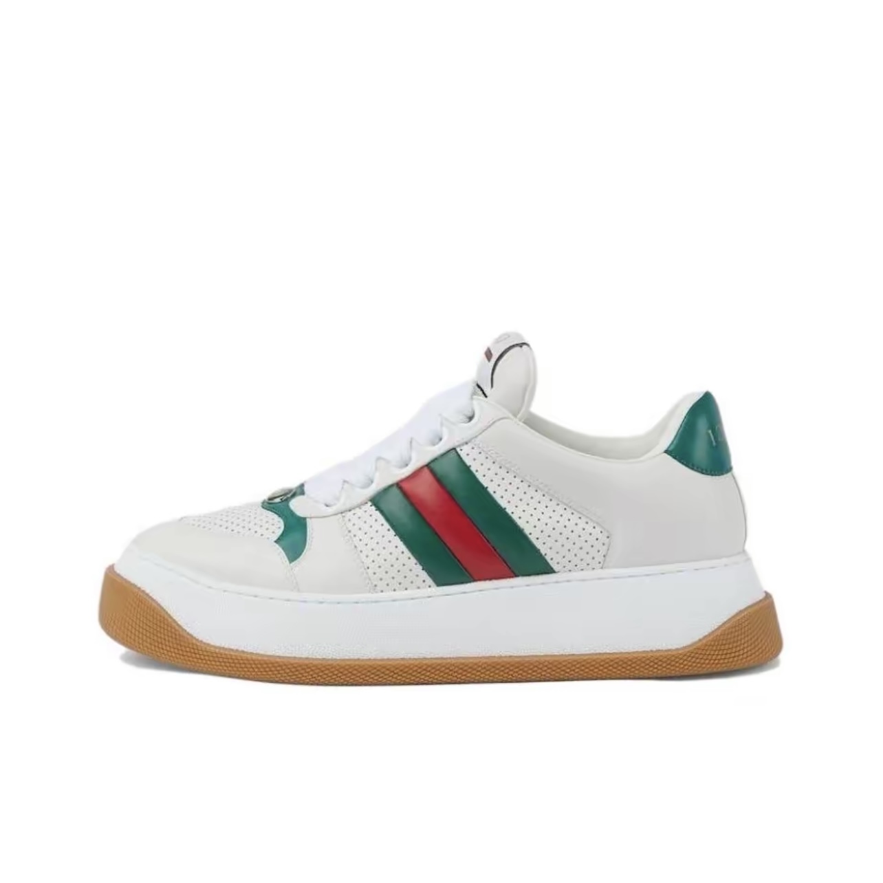 Gucci Screener Leather Lace-Up Sneakers Unisex White