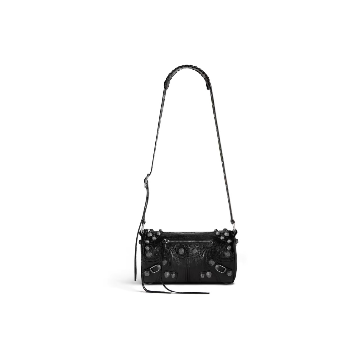 Balenciaga Le Cagole Adjustable Shoulder Bag in Grained Lambskin Leather – Regular Size Black