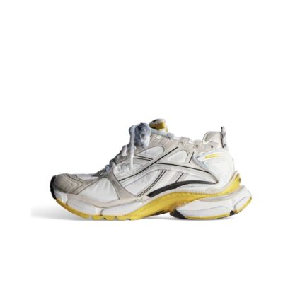 Balenciaga Runner Fabric, Suede Round-Toe Lace-Up Low-Top Gray Sneakers for Women