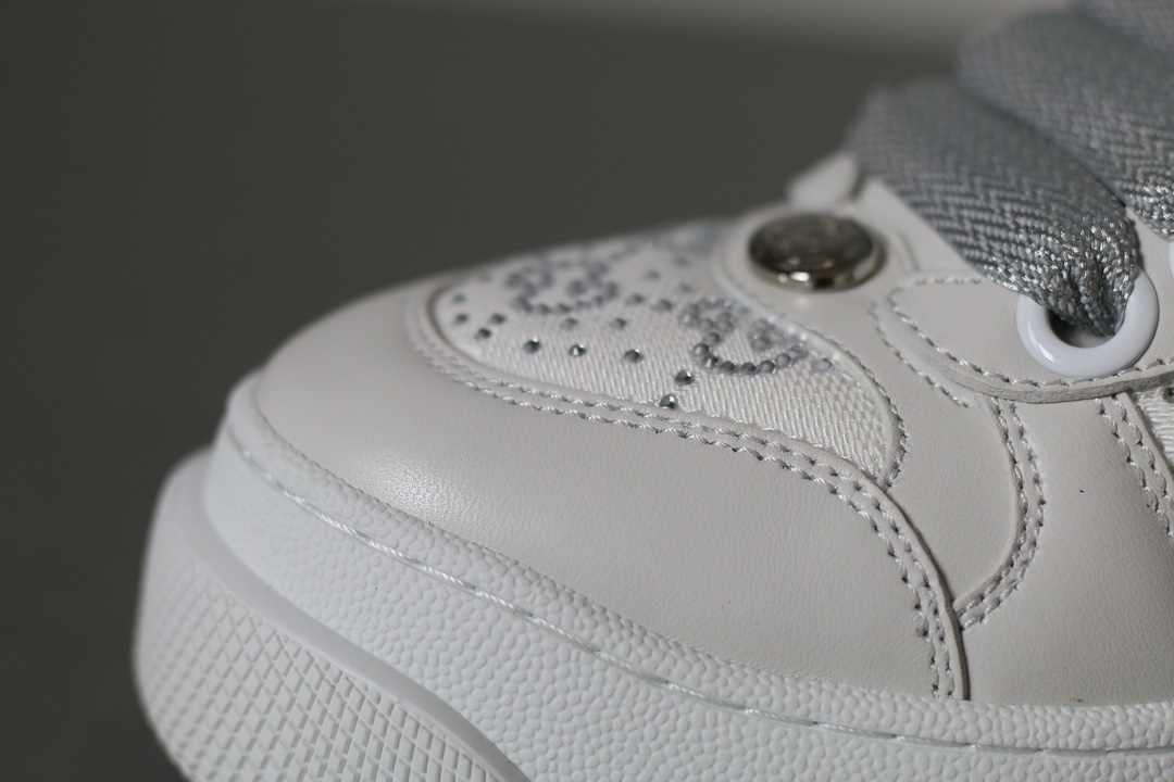 Gucci Screener Leather Platform Sneakers Women Light Gray - Image 5