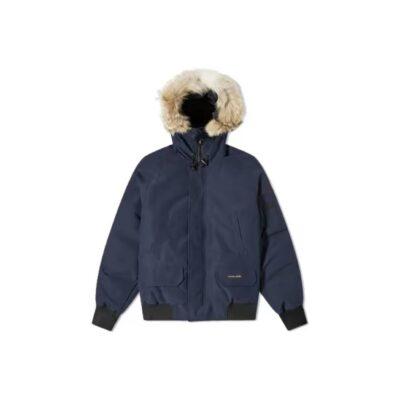 Canada Goose Chilliwack Red Label 01 Hood Trim Waterproof Windproof Short Bomber Down Jacket Unisex Ocean Blue