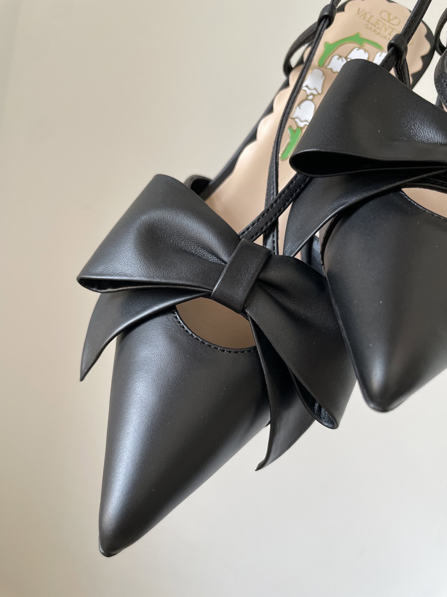 Valentino Bowow Lambskin Pointed Toe Buckle Stiletto Heels 8.5cm Women Black - Image 6