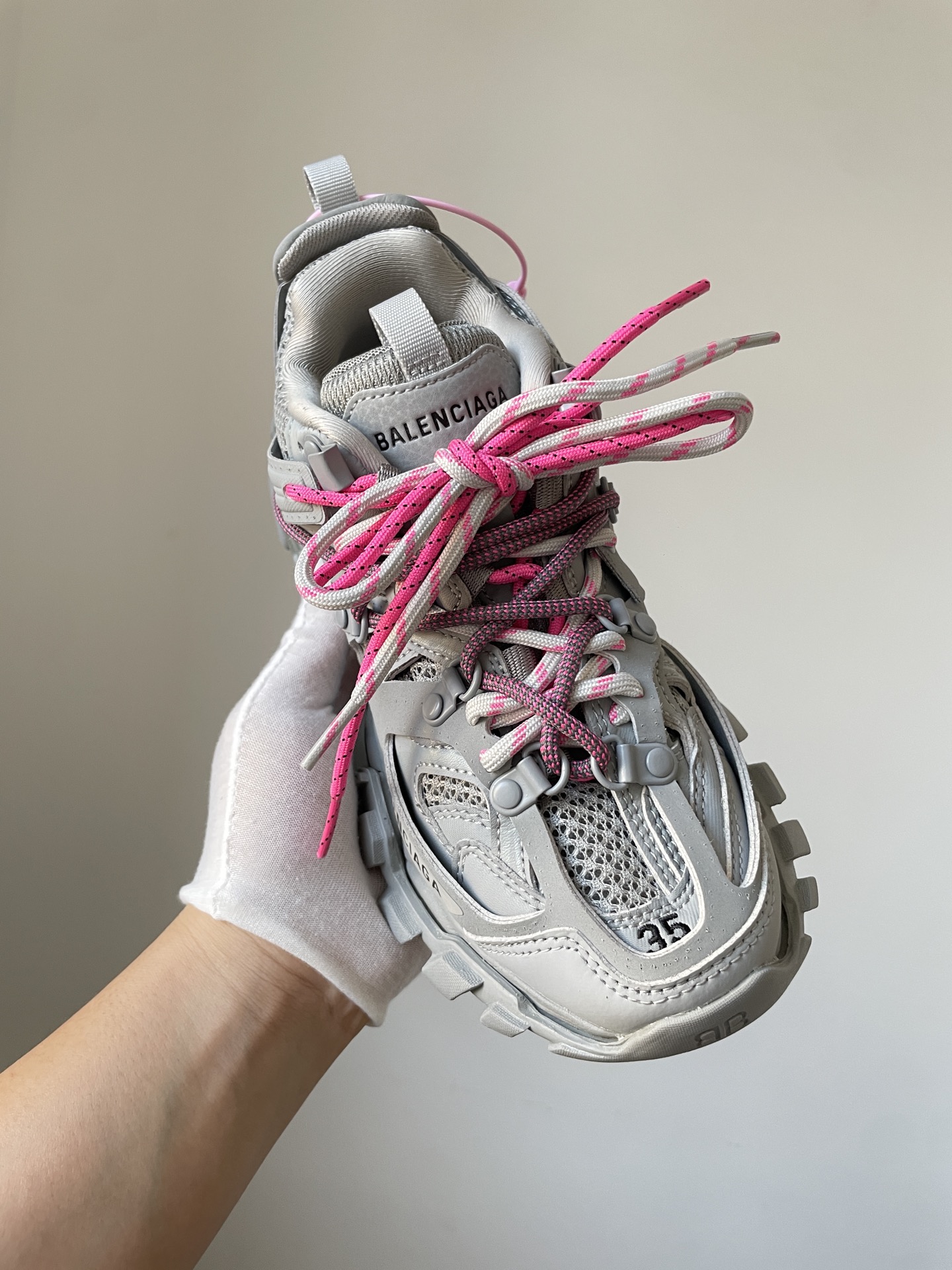 Balenciaga Track Round-Toe Lace-Up Low-Top Sneakers for Women - Image 3