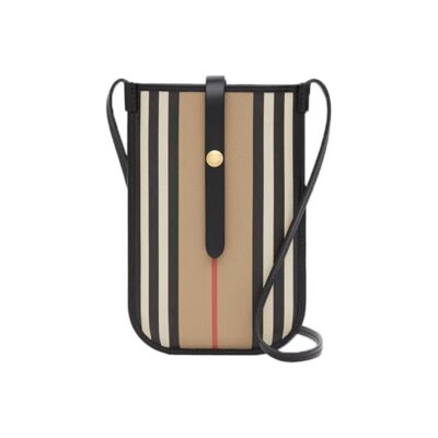 Burberry Icon Stripe Canvas Phone Pouch – Archive Beige
