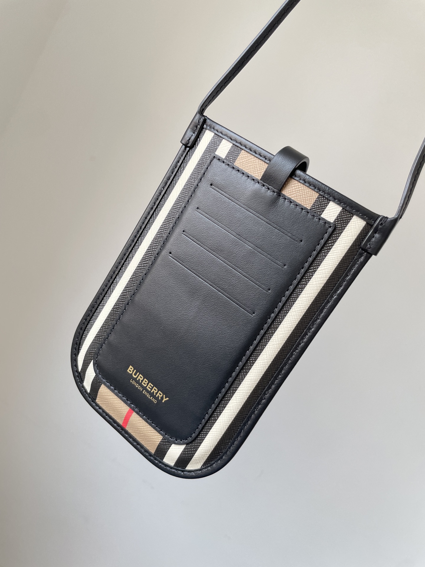 Burberry Icon Stripe Canvas Phone Pouch – Archive Beige - Image 4
