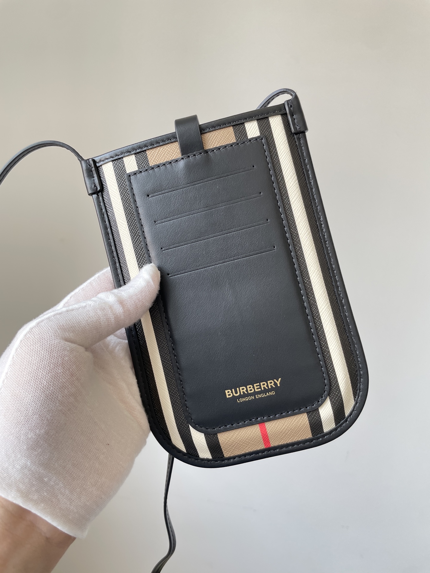 Burberry Icon Stripe Canvas Phone Pouch – Archive Beige - Image 7