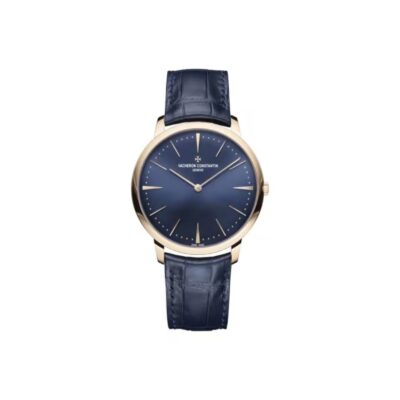 VACHERON CONSTANTIN Patrimony Manual Mechanical Watch 40mm Blue Dial 18K Red Gold Case