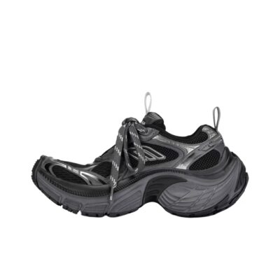 Balenciaga 6XL Fabric, Synthetic Leather Lace-Up Thick-Soled Low-Top Black Sneakers