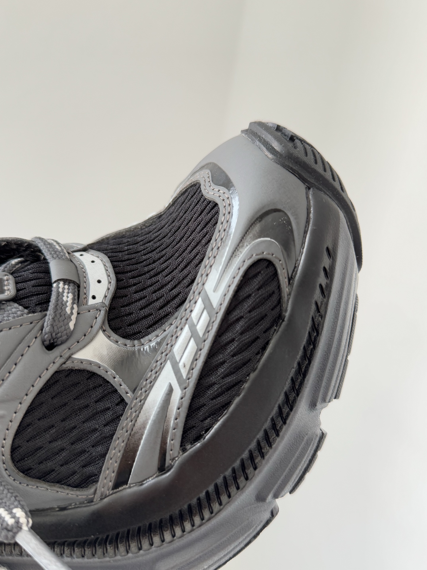 Balenciaga 6XL Fabric, Synthetic Leather Lace-Up Thick-Soled Low-Top Black Sneakers - Image 7