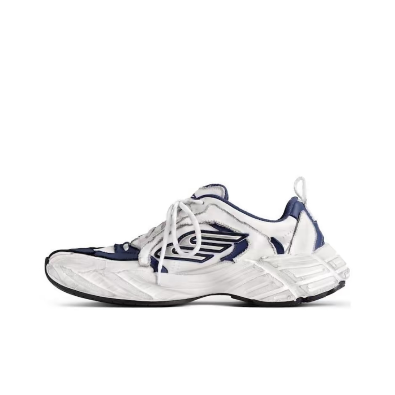 Balenciaga Monday Round-Toe Lace-Up Low-Top White Sneakers for Men