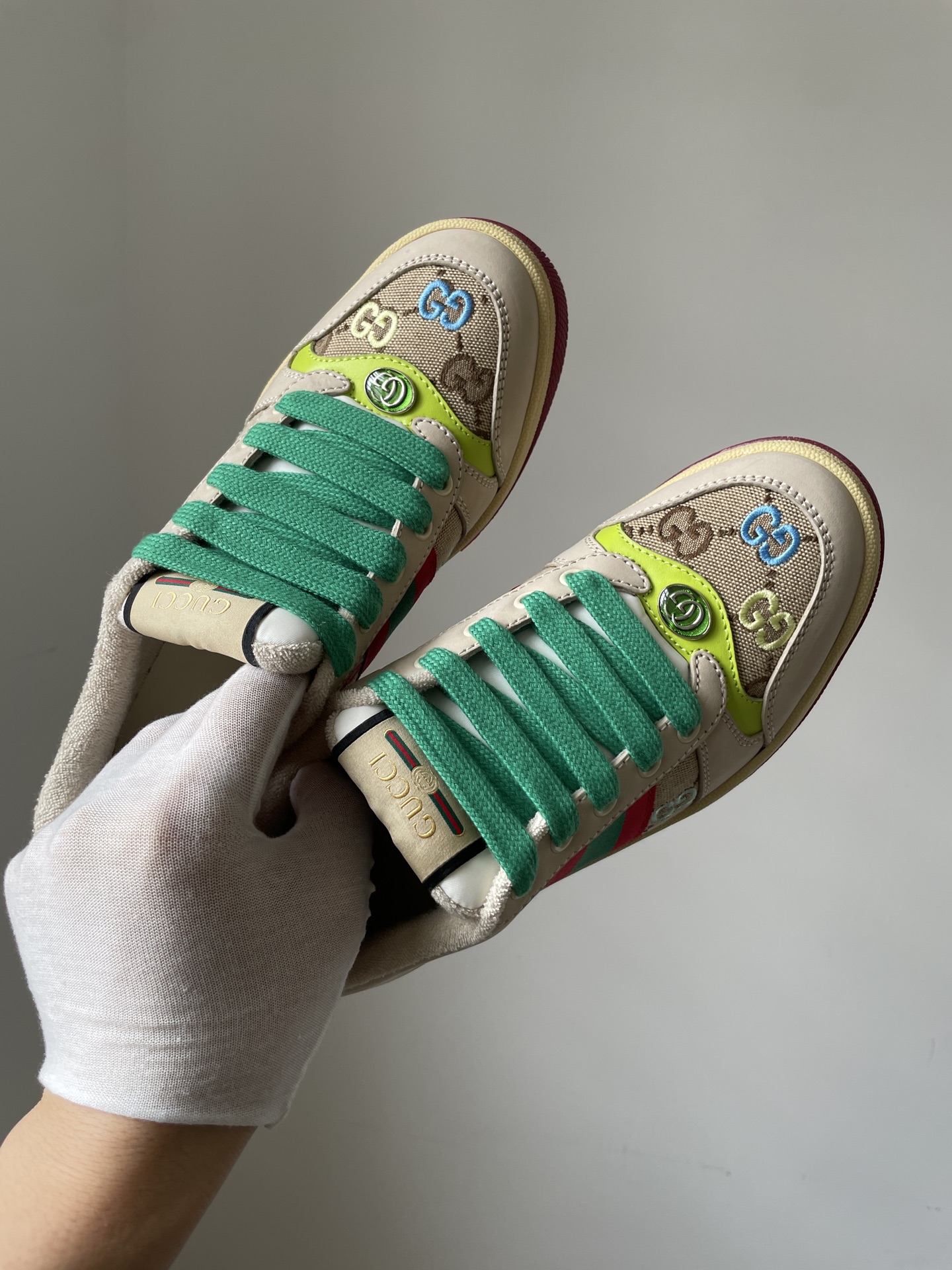 Gucci Screener Canvas Embroidered Low-Top Sneakers Women White - Image 5