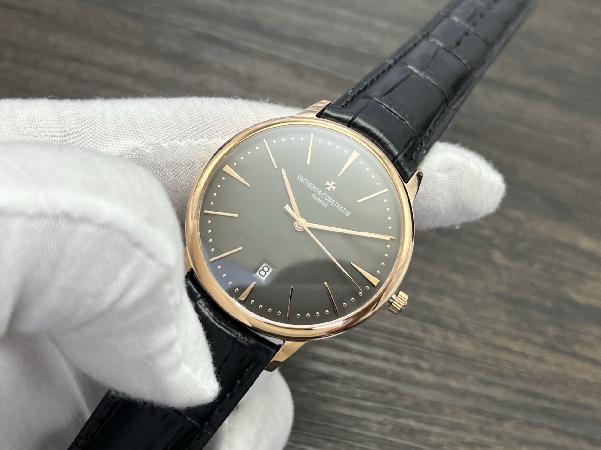 VACHERON CONSTANTIN Patrimony Automatic Mechanical Watch 40mm Black Dial Red Gold Case - Image 4