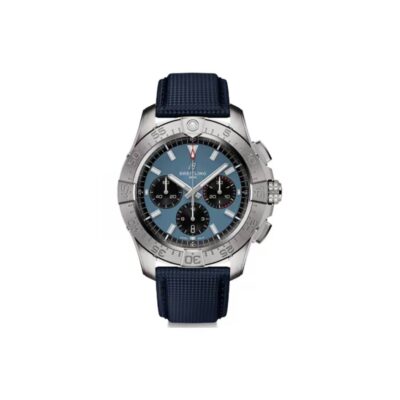 Breitling Avenger Automatic Chronograph Men’s Watch 44mm Blue Dial Stainless Steel Case with Leather Strap