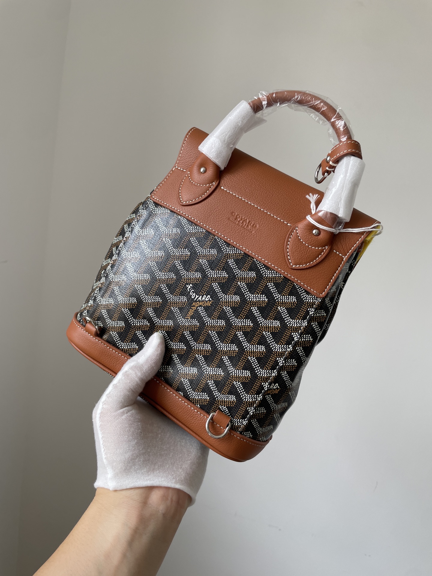 GOYARD Alpin Mini Canvas & Leather Backpack – Brown - Image 3