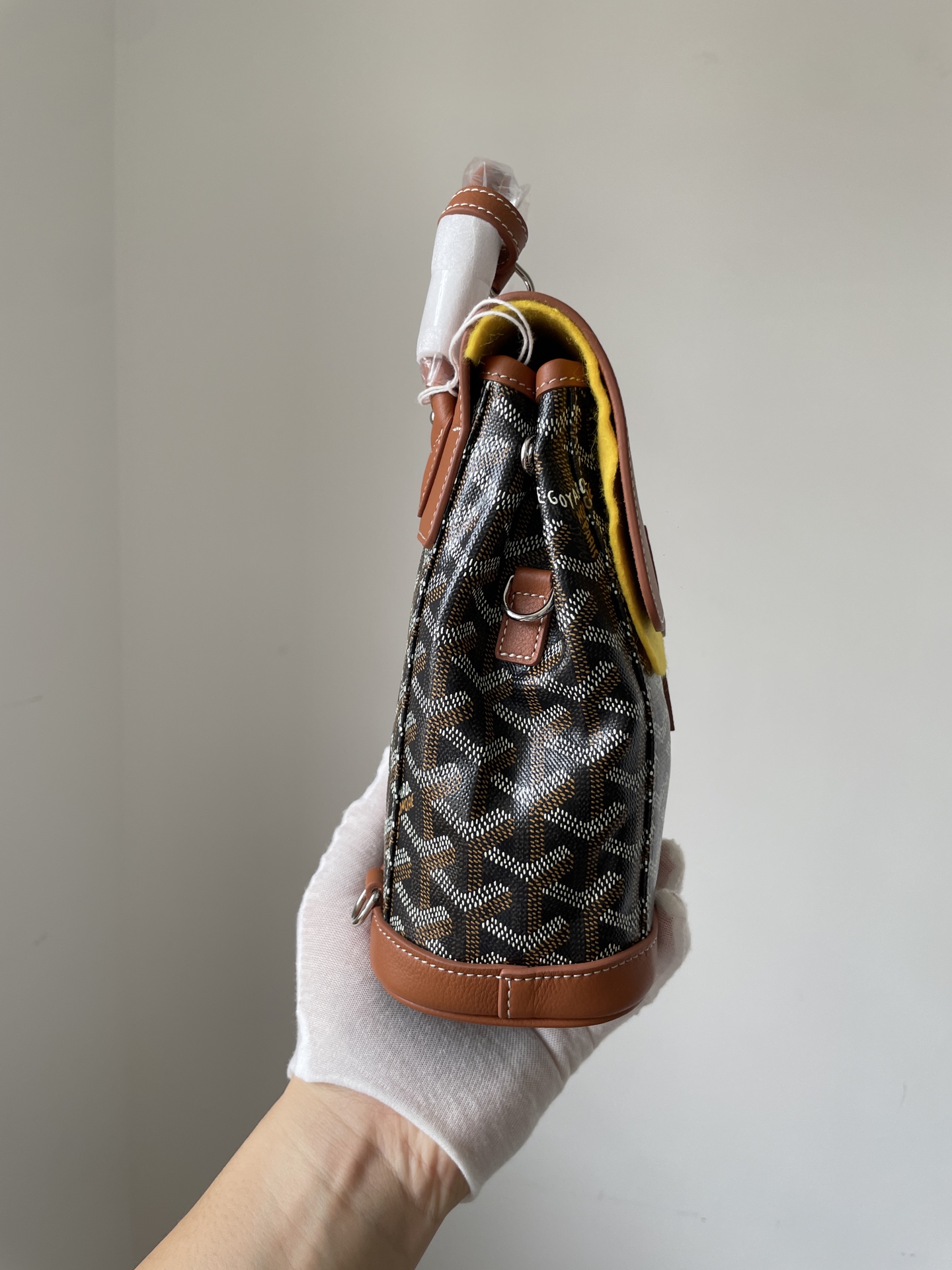 GOYARD Alpin Mini Canvas & Leather Backpack – Brown - Image 4