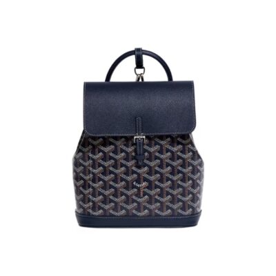 GOYARD Alpin Mini Canvas & Leather Backpack – Navy Blue