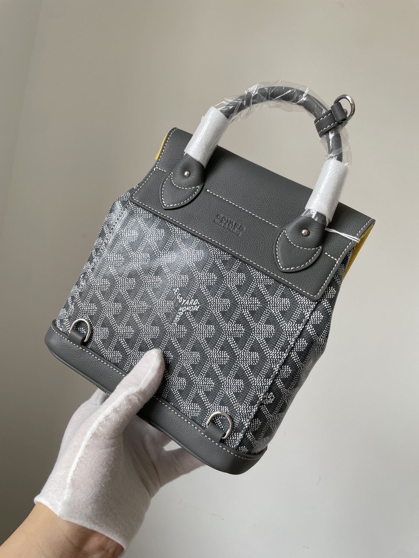 GOYARD Alpin Mini Canvas & Leather Backpack – Gray - Image 6