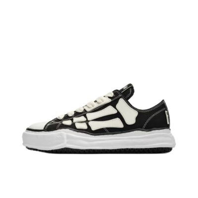 Maison Mihara Yasuhiro x AMIRI Skel-Top Low Canvas Lace-Up Sneakers Men Black