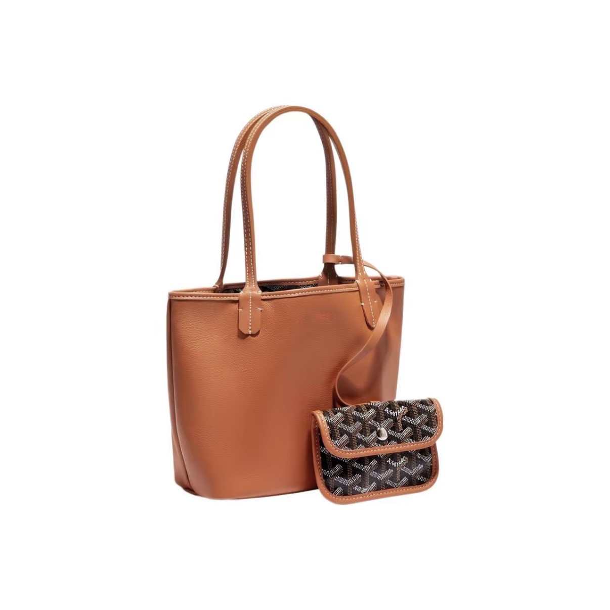 Goyard Anjou Mini Reversible Tote Bag with Y Pattern Coated Canvas and Leather Trim – Women