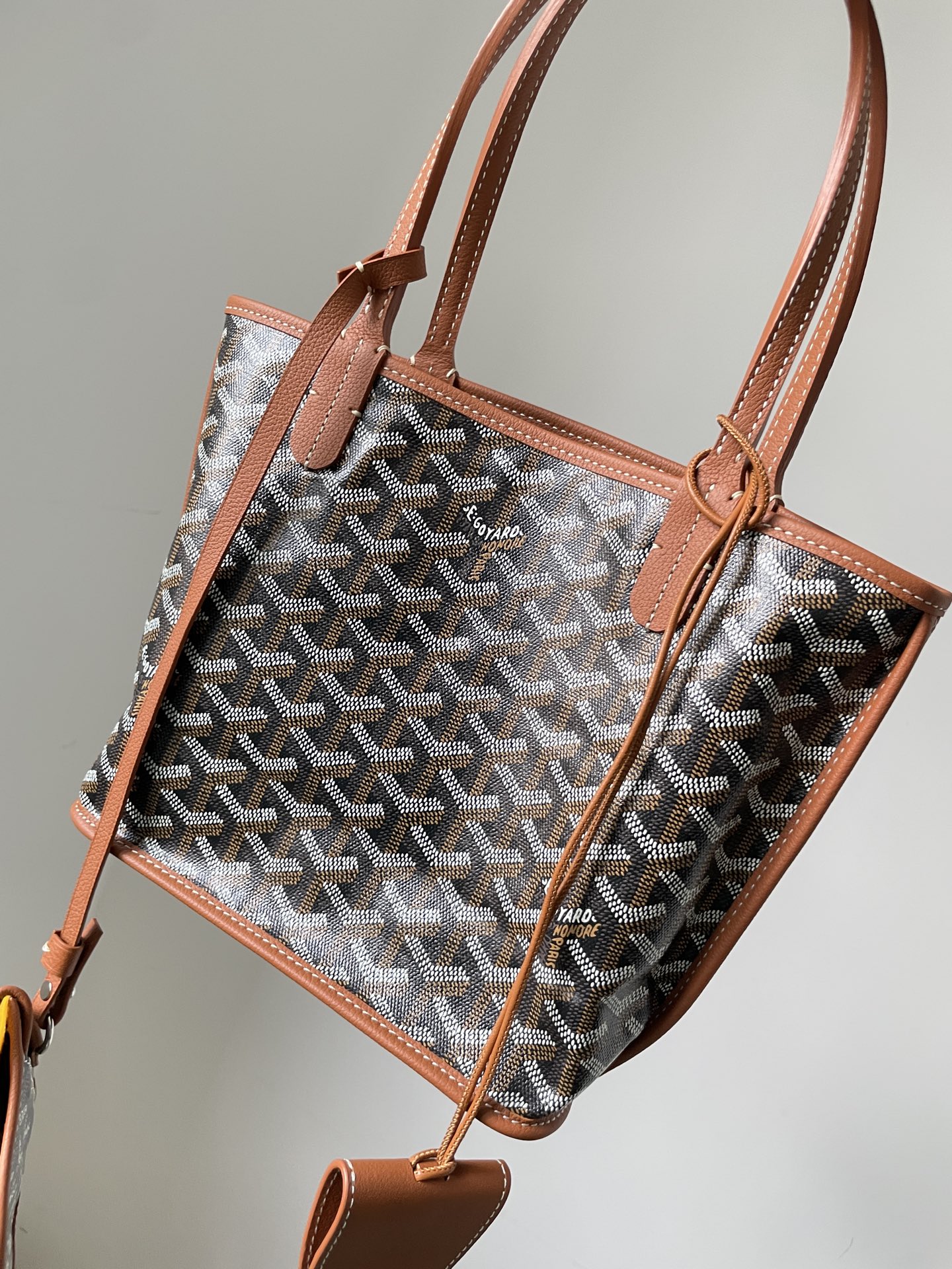 Goyard Anjou Mini Reversible Tote Bag with Y Pattern Coated Canvas and Leather Trim – Women - Image 3