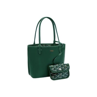 Goyard Anjou Mini Reversible Tote Bag with Y Pattern Coated Canvas and Leather Trim – Women