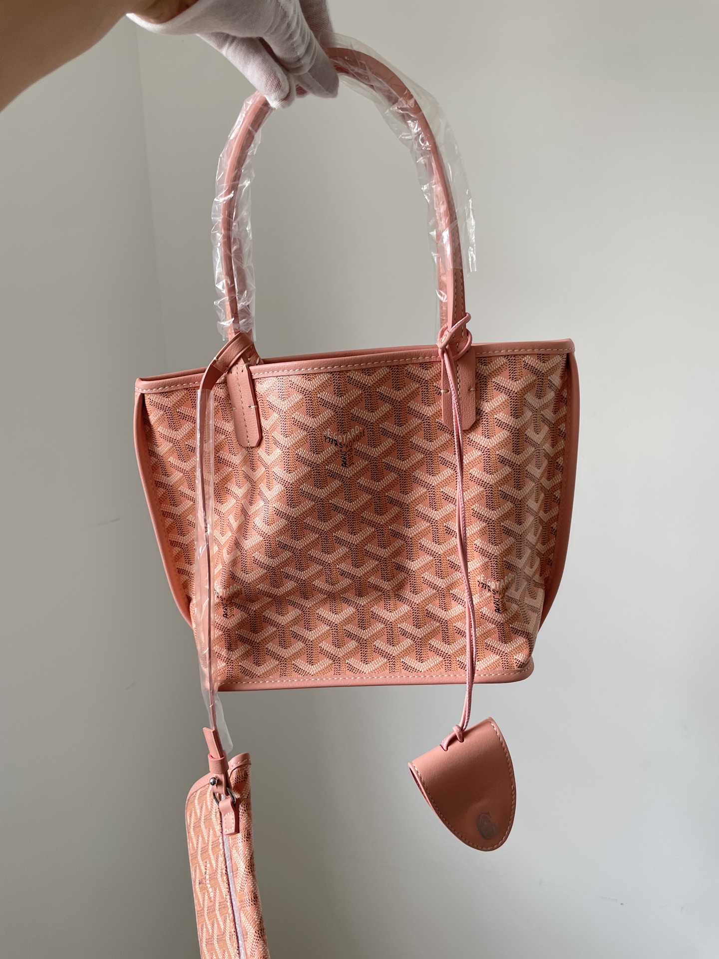 GOYARD Anjou Reversible Canvas & Calfskin Tote Mini Bag – Sakura Pink - Image 2