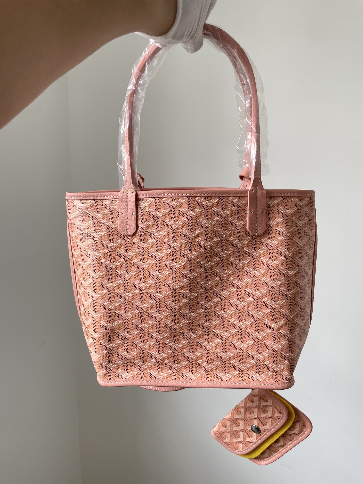 GOYARD Anjou Reversible Canvas & Calfskin Tote Mini Bag – Sakura Pink - Image 3