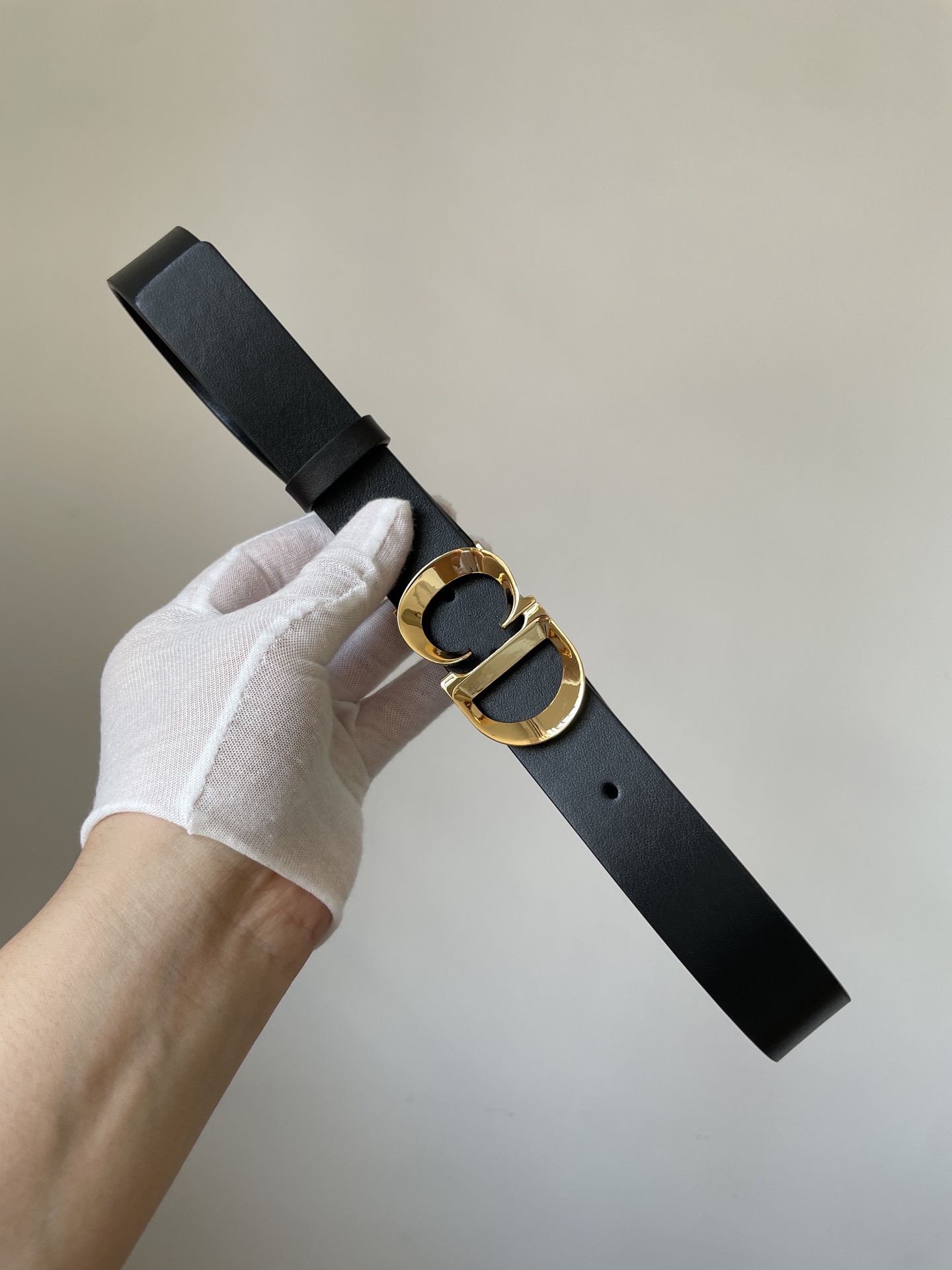 Dior CD Buckle Calfskin Metal Belt Women Black - Image 4