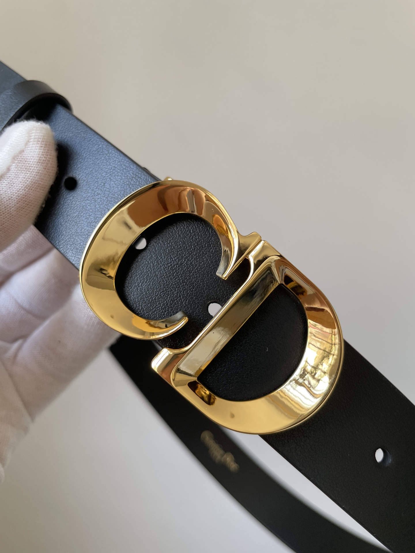 Dior CD Buckle Calfskin Metal Belt Women Black - Image 5