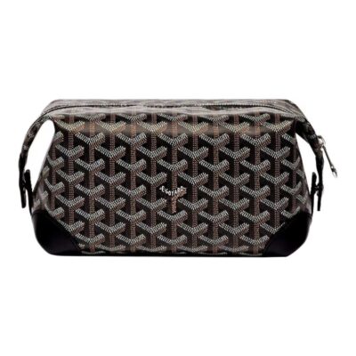 GOYARD Boeing Canvas & Calfskin Travel Toiletry Bag – Black