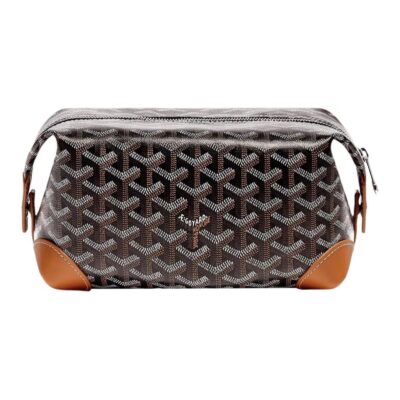 GOYARD Boeing Canvas & Calfskin Travel Toiletry Bag – Black/Brown