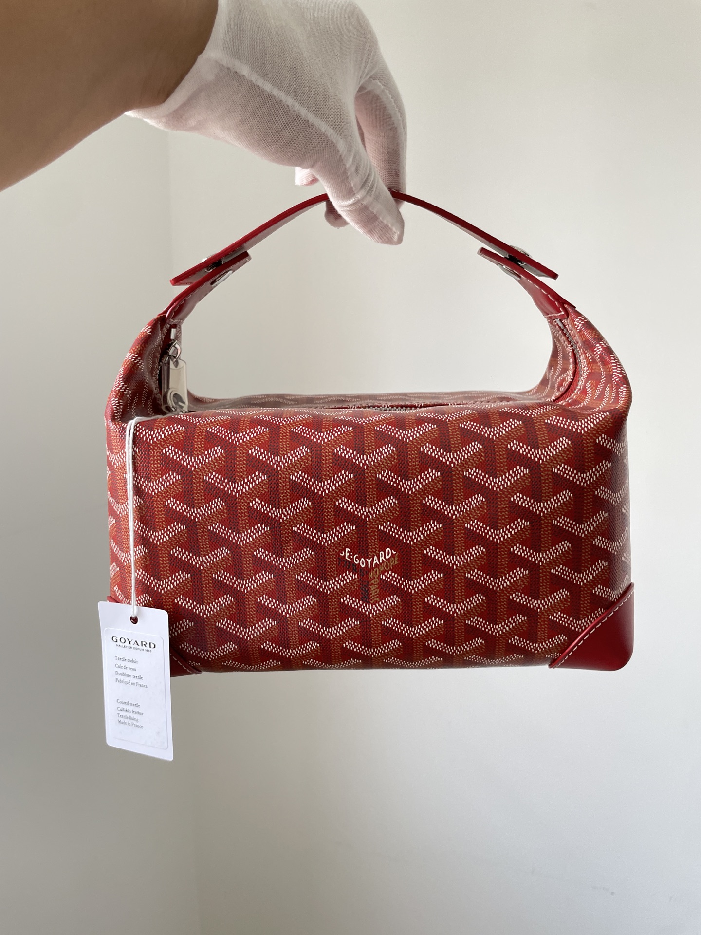GOYARD Boeing Canvas & Calfskin Travel Toiletry Bag – Red - Image 2