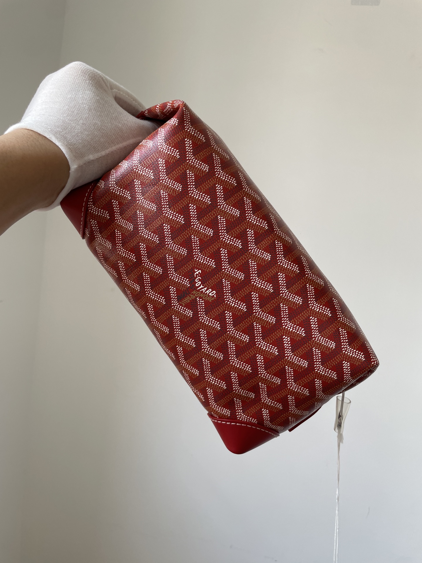 GOYARD Boeing Canvas & Calfskin Travel Toiletry Bag – Red - Image 3