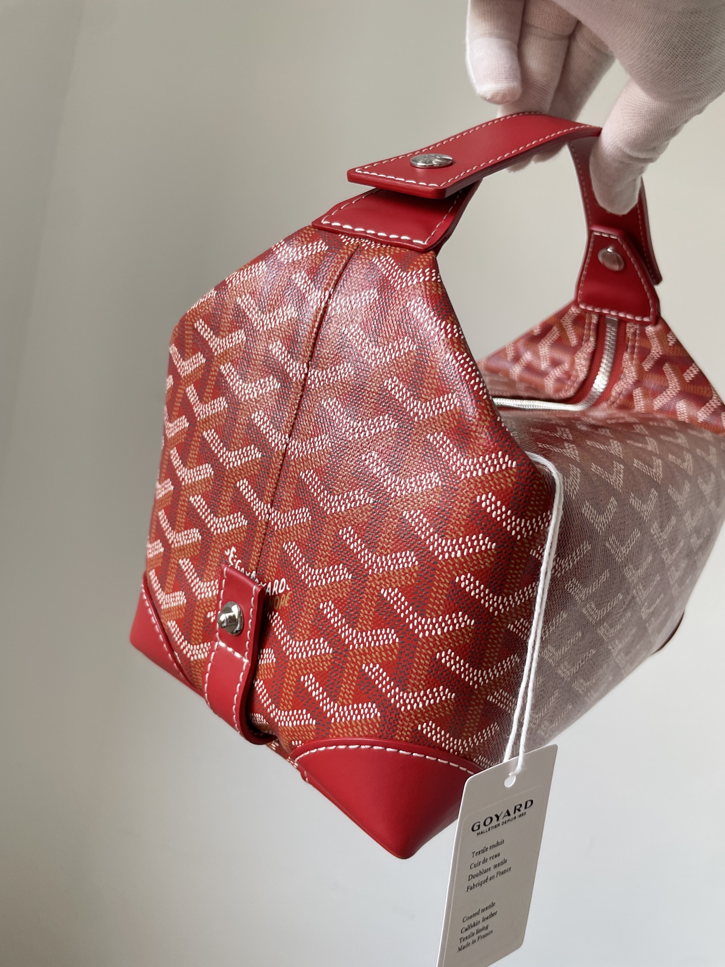 GOYARD Boeing Canvas & Calfskin Travel Toiletry Bag – Red - Image 4