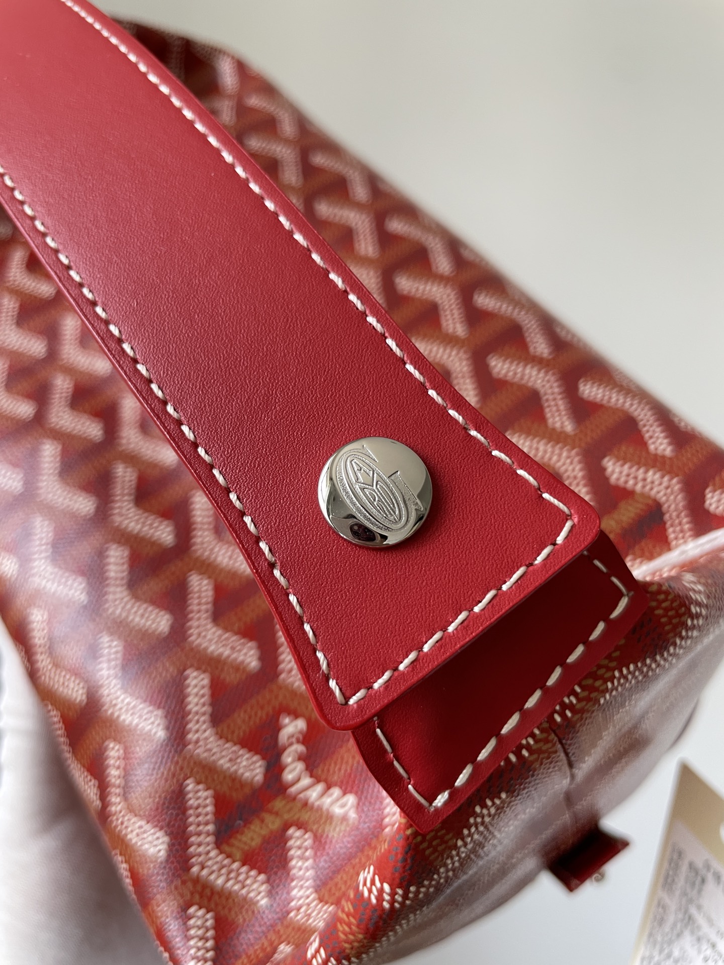 GOYARD Boeing Canvas & Calfskin Travel Toiletry Bag – Red - Image 7