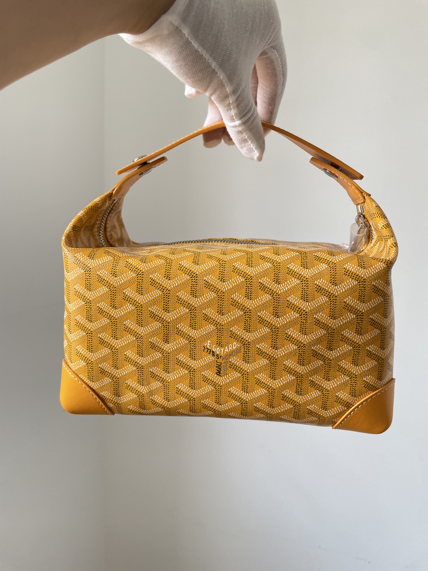 GOYARD Boeing Canvas & Calfskin Travel Toiletry Bag – Yellow - Image 2