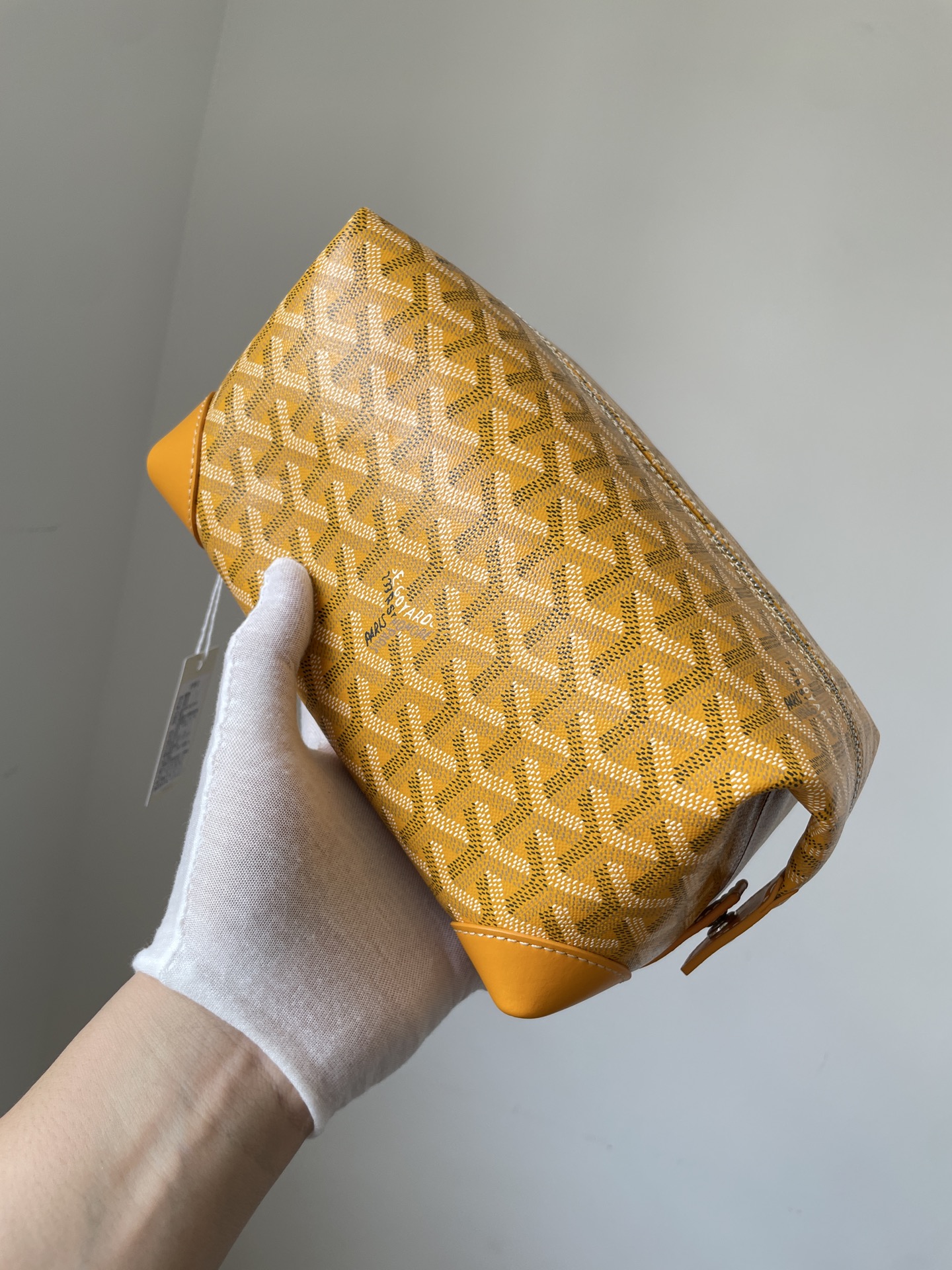 GOYARD Boeing Canvas & Calfskin Travel Toiletry Bag – Yellow - Image 4