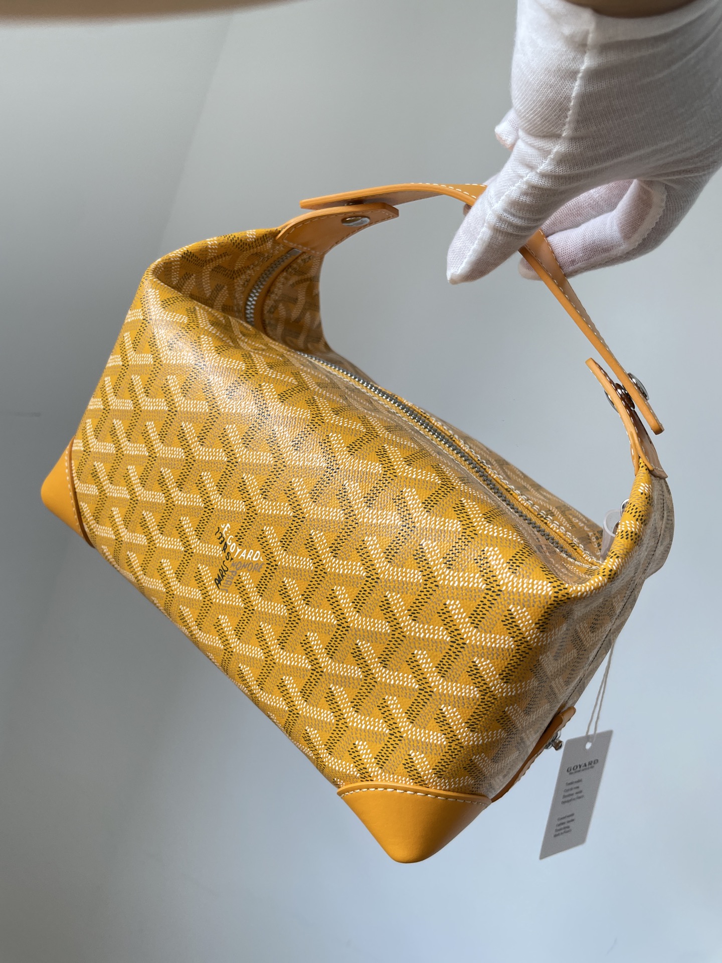 GOYARD Boeing Canvas & Calfskin Travel Toiletry Bag – Yellow - Image 5