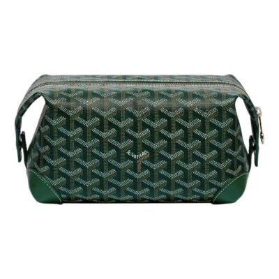 GOYARD Boeing Canvas & Calfskin Travel Toiletry Bag – Green