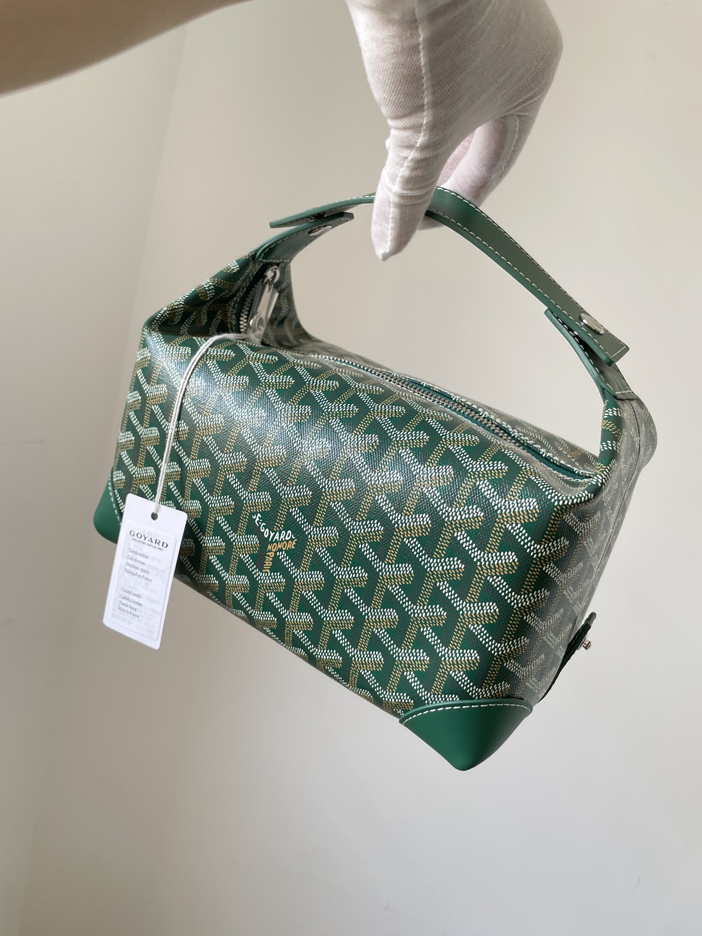 GOYARD Boeing Canvas & Calfskin Travel Toiletry Bag – Green - Image 2