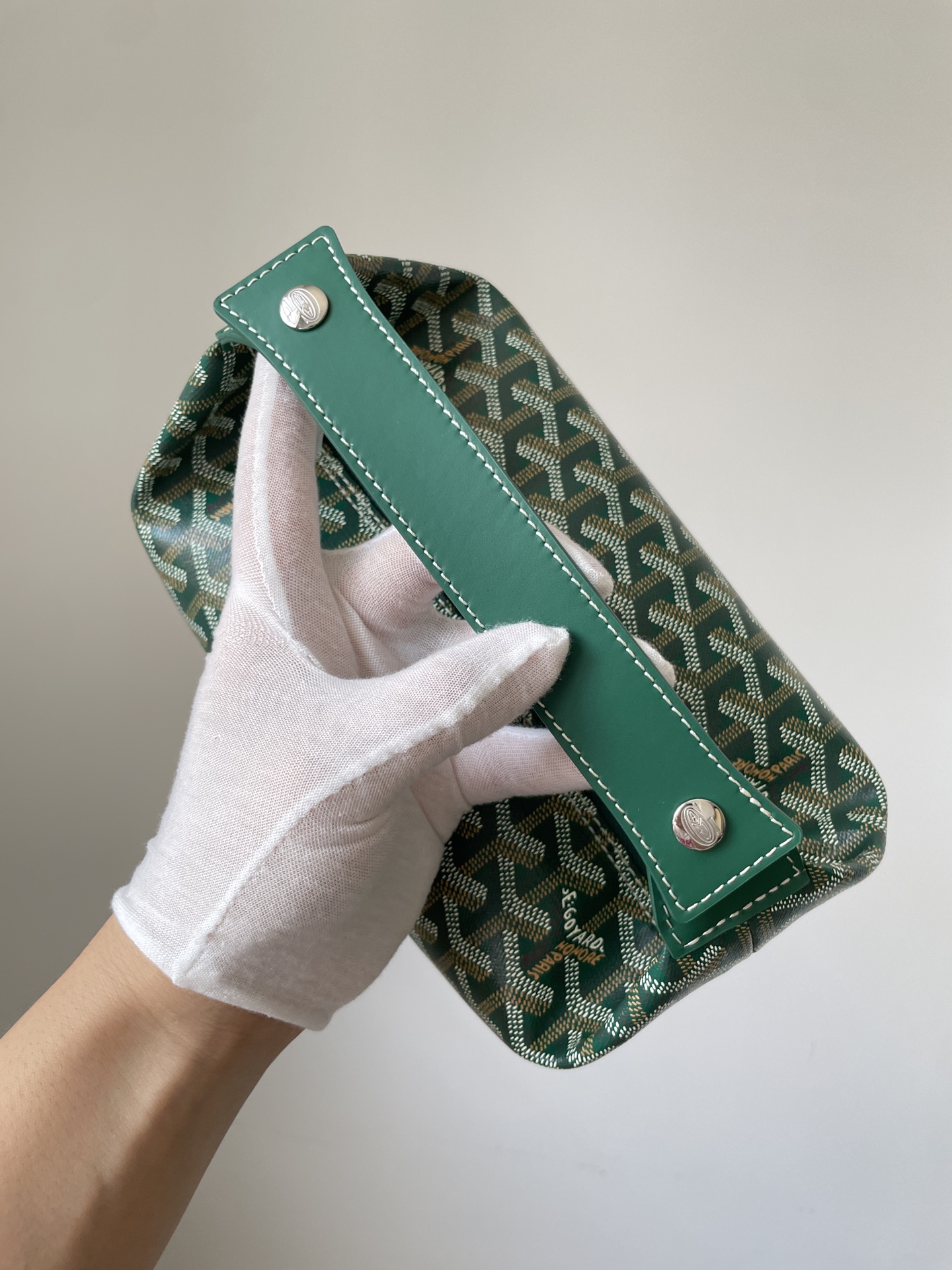 GOYARD Boeing Canvas & Calfskin Travel Toiletry Bag – Green - Image 5
