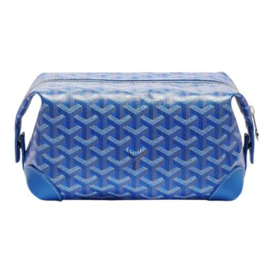 GOYARD Boeing Canvas & Calfskin Travel Toiletry Bag – Blue