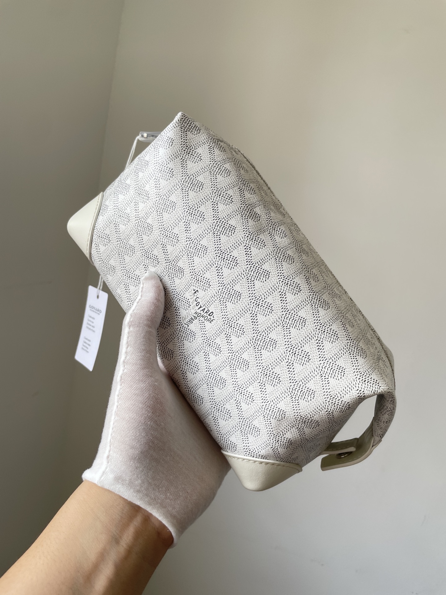 GOYARD Boeing Canvas & Calfskin Travel Toiletry Bag – White - Image 6