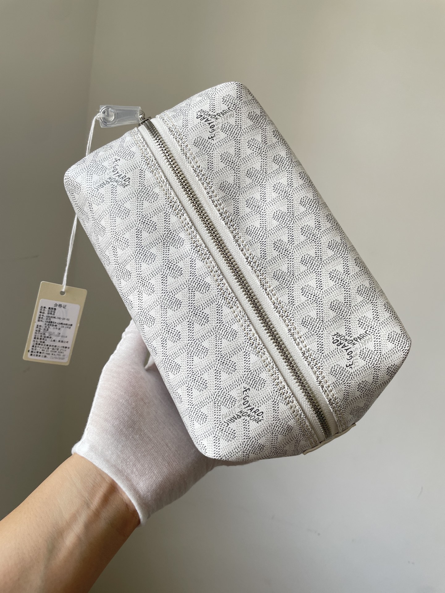 GOYARD Boeing Canvas & Calfskin Travel Toiletry Bag – White - Image 7