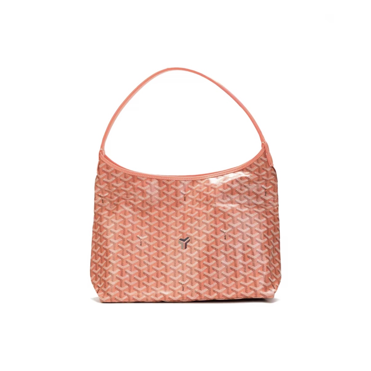 GOYARD Bohème Hobo Wide Handle Canvas & Leather Shoulder Bag – Coral Pink